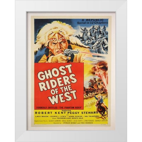 Ghost Rider White Modern Wood Framed Art Print by Anonymous