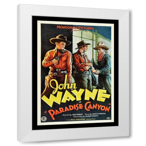 John Wayne Paradise Canyon White Modern Wood Framed Art Print by Anonymous