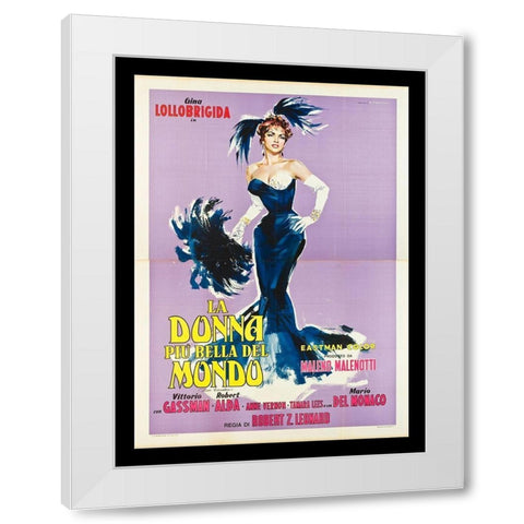 La Donna Piu Bella Del Mondo White Modern Wood Framed Art Print by Anonymous