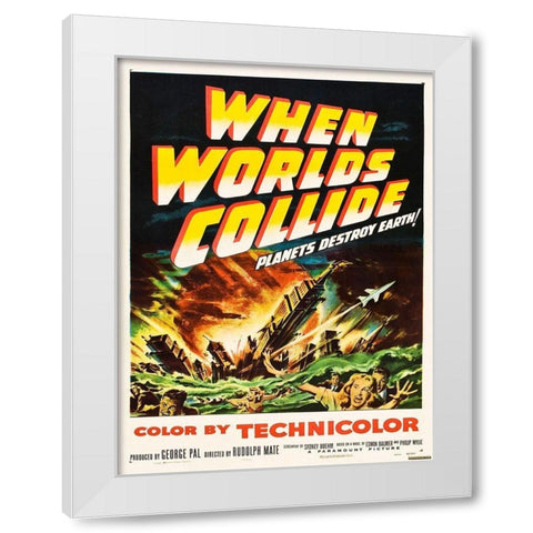 When Worlds Collide White Modern Wood Framed Art Print by Anonymous