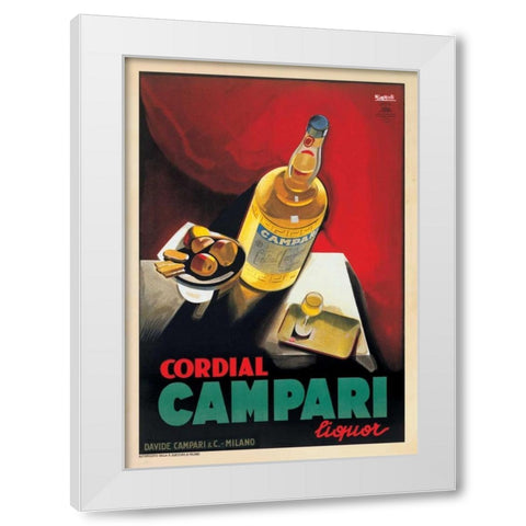 Cordial Campari White Modern Wood Framed Art Print by Nizzoli, Marcello