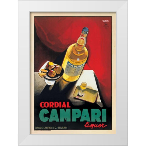 Cordial Campari White Modern Wood Framed Art Print by Nizzoli, Marcello