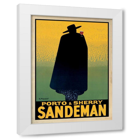 Porto and Sherry Sandeman White Modern Wood Framed Art Print by Massiot, Georges