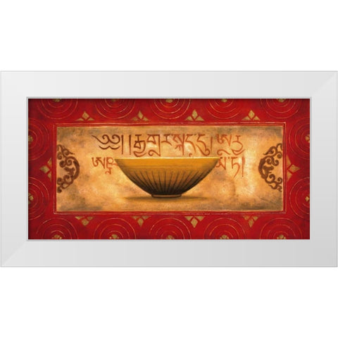 Tibetan Panel White Modern Wood Framed Art Print by Wong-Li