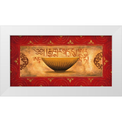 Tibetan Panel White Modern Wood Framed Art Print by Wong-Li