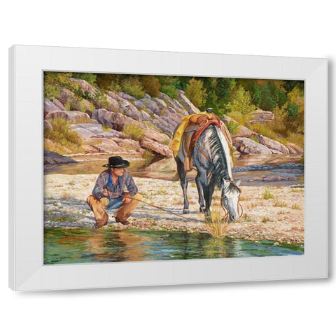 Taking Ten White Modern Wood Framed Art Print by Dudley, June