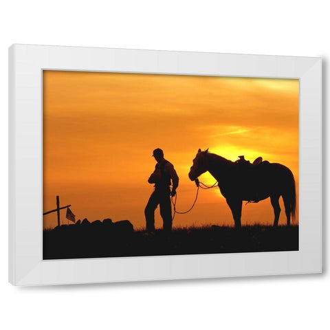 Evening Visit White Modern Wood Framed Art Print by Dawson, Robert