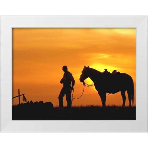 Evening Visit White Modern Wood Framed Art Print by Dawson, Robert