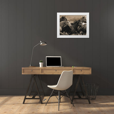 Middle of the Pack White Modern Wood Framed Art Print by Dawson, Robert