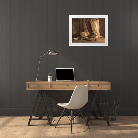 Dixie Sepia White Modern Wood Framed Art Print by Dawson, Robert