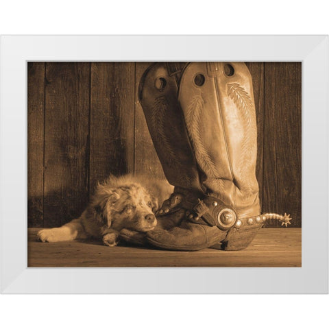 Dixie Sepia White Modern Wood Framed Art Print by Dawson, Robert