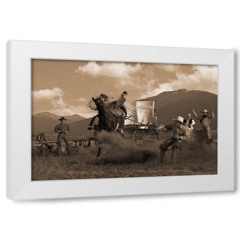 Bucking the Biscuits White Modern Wood Framed Art Print by Dawson, Robert