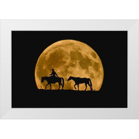 Full Moon Ride White Modern Wood Framed Art Print by Dawson, Robert