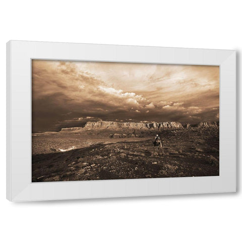 Arizona Morning White Modern Wood Framed Art Print by Dawson, Robert