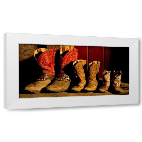 Family of Boots White Modern Wood Framed Art Print by Dawson, Robert
