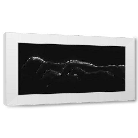 Moonlight Runners White Modern Wood Framed Art Print by Dawson, Robert