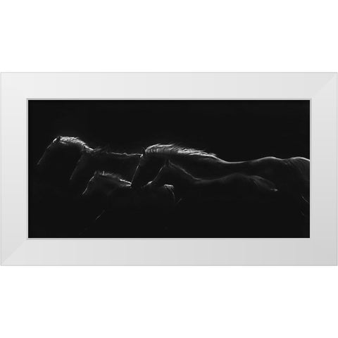 Moonlight Runners White Modern Wood Framed Art Print by Dawson, Robert