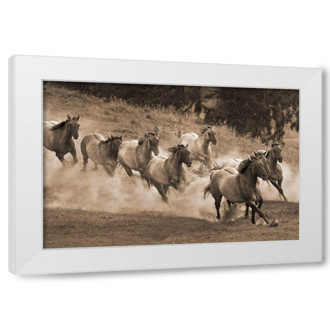 Leader of the Pack White Modern Wood Framed Art Print by Dawson, Robert