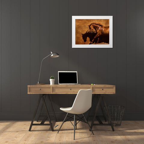 Adobe Dancer White Modern Wood Framed Art Print by Dawson, Robert