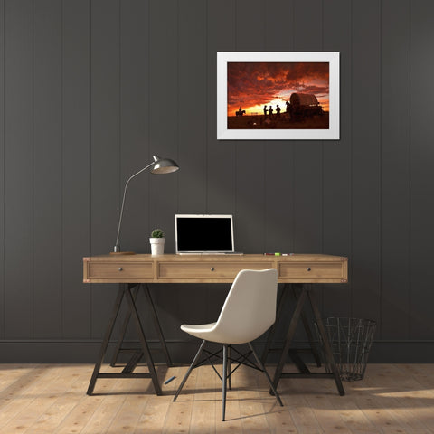Late for Dinner White Modern Wood Framed Art Print by Dawson, Robert