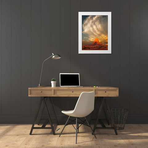 Brothers Shadow White Modern Wood Framed Art Print by Dawson, Robert