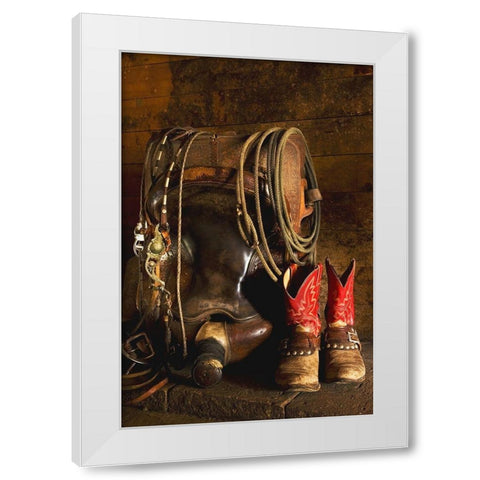 In the Barn White Modern Wood Framed Art Print by Dawson, Robert