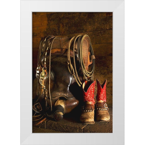 In the Barn White Modern Wood Framed Art Print by Dawson, Robert