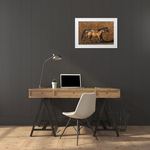 Mother and Son White Modern Wood Framed Art Print by Dawson, Robert
