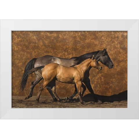 Mother and Son White Modern Wood Framed Art Print by Dawson, Robert