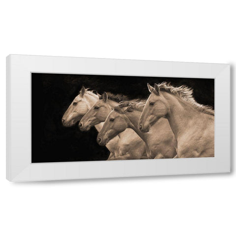 Pretty Girls White Modern Wood Framed Art Print by Dawson, Robert