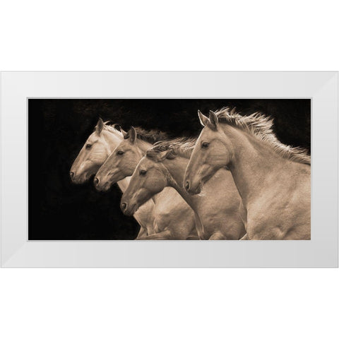 Pretty Girls White Modern Wood Framed Art Print by Dawson, Robert