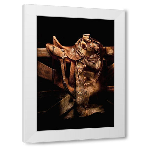Ranch Gear White Modern Wood Framed Art Print by Dawson, Robert