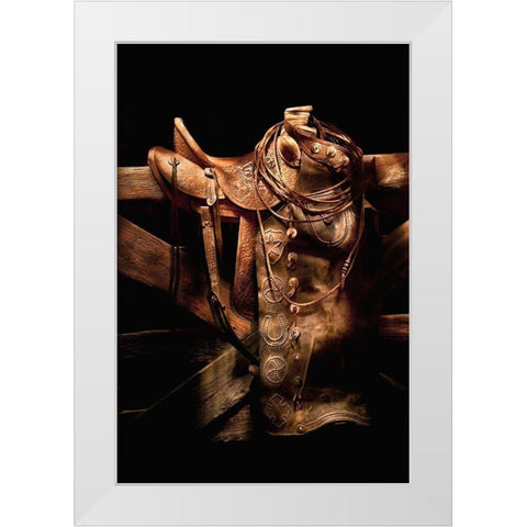 Ranch Gear White Modern Wood Framed Art Print by Dawson, Robert