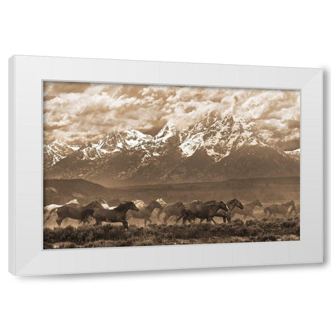 Racing the Storm I White Modern Wood Framed Art Print by Dawson, Robert