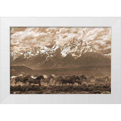 Racing the Storm I White Modern Wood Framed Art Print by Dawson, Robert