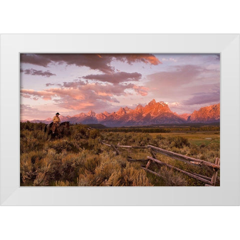 Ridin Fences 1 ~ Color White Modern Wood Framed Art Print by Dawson, Robert