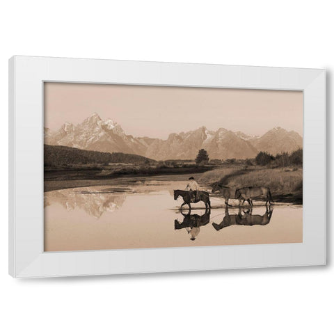River Crossing II White Modern Wood Framed Art Print by Dawson, Robert