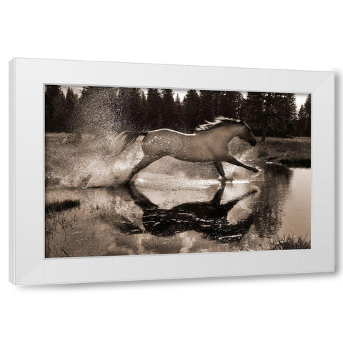 Running Water III White Modern Wood Framed Art Print by Dawson, Robert