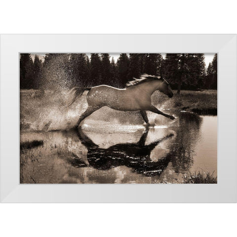 Running Water III White Modern Wood Framed Art Print by Dawson, Robert