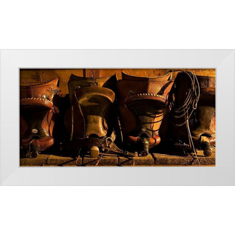 Saddle Row White Modern Wood Framed Art Print by Dawson, Robert