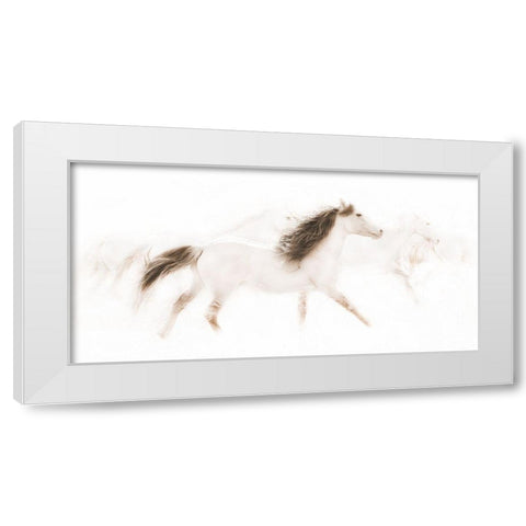 The Mustangs White Modern Wood Framed Art Print by Dawson, Robert