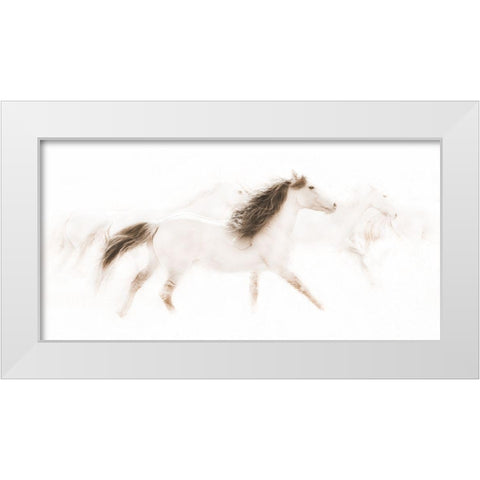 The Mustangs White Modern Wood Framed Art Print by Dawson, Robert