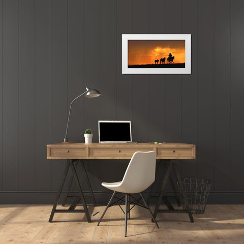 The Care Taker White Modern Wood Framed Art Print by Dawson, Robert