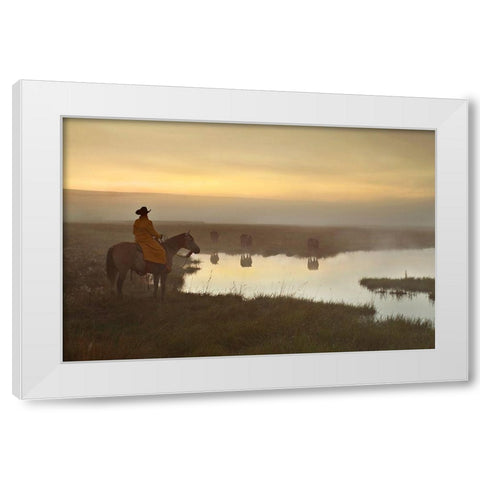 The Guardian White Modern Wood Framed Art Print by Dawson, Robert