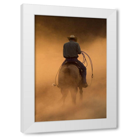 Teo On the Ranch White Modern Wood Framed Art Print by Dawson, Robert