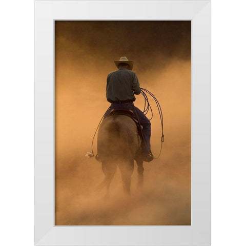 Teo On the Ranch White Modern Wood Framed Art Print by Dawson, Robert