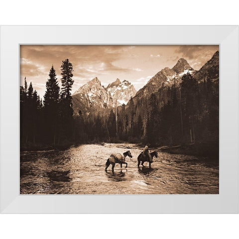 Teton Crossing White Modern Wood Framed Art Print by Dawson, Robert