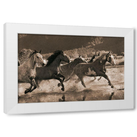 The Big Race White Modern Wood Framed Art Print by Dawson, Robert