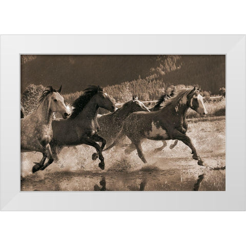 The Big Race White Modern Wood Framed Art Print by Dawson, Robert