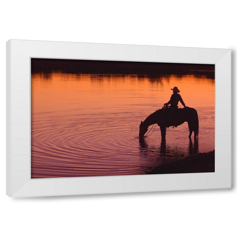 Texas Sunset White Modern Wood Framed Art Print by Dawson, Robert